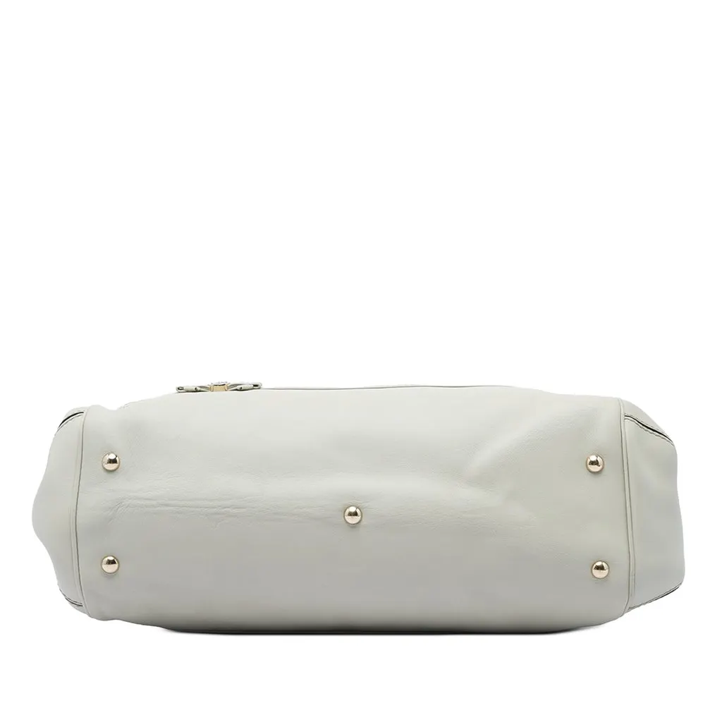 Gucci Guccissima Mayfair Satchel White Leather Good - Inside View