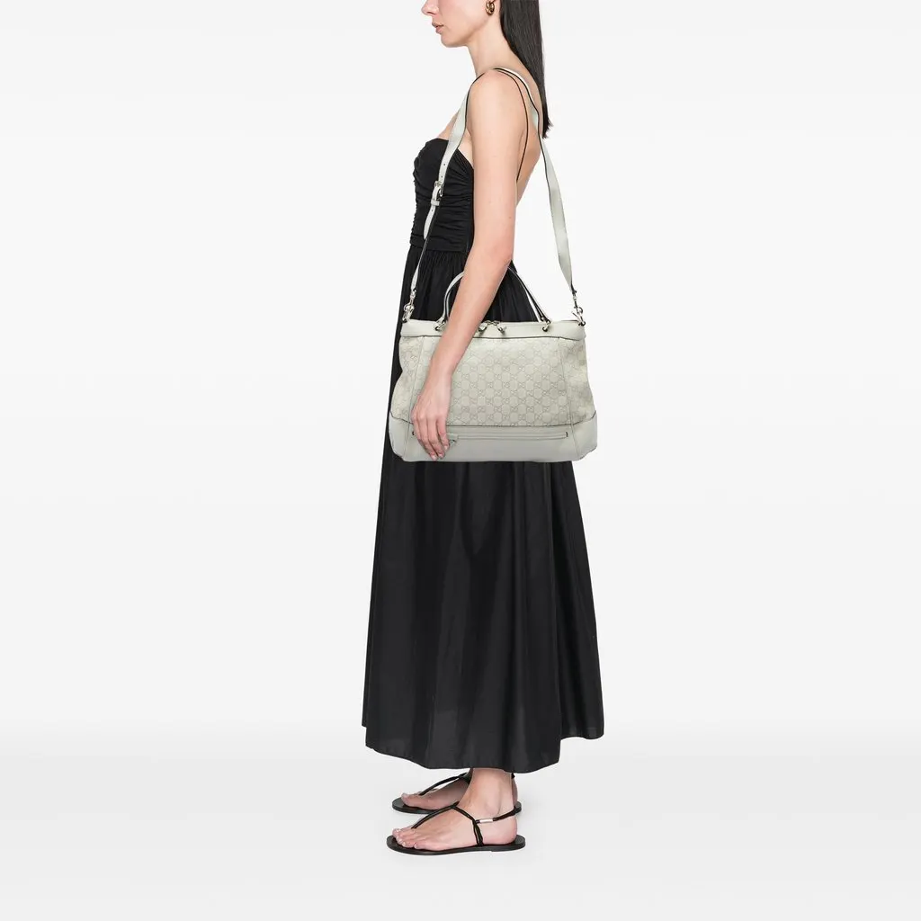 Gucci Guccissima Mayfair Satchel White Leather Good - Box View