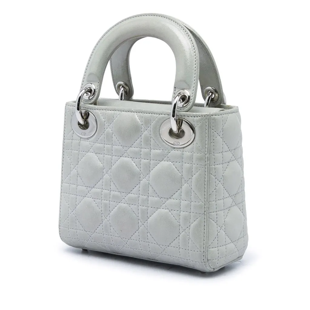 Dior Mini Iridescent Lambskin Cannage Lady Dior MultiColor Leather Very good - Back View