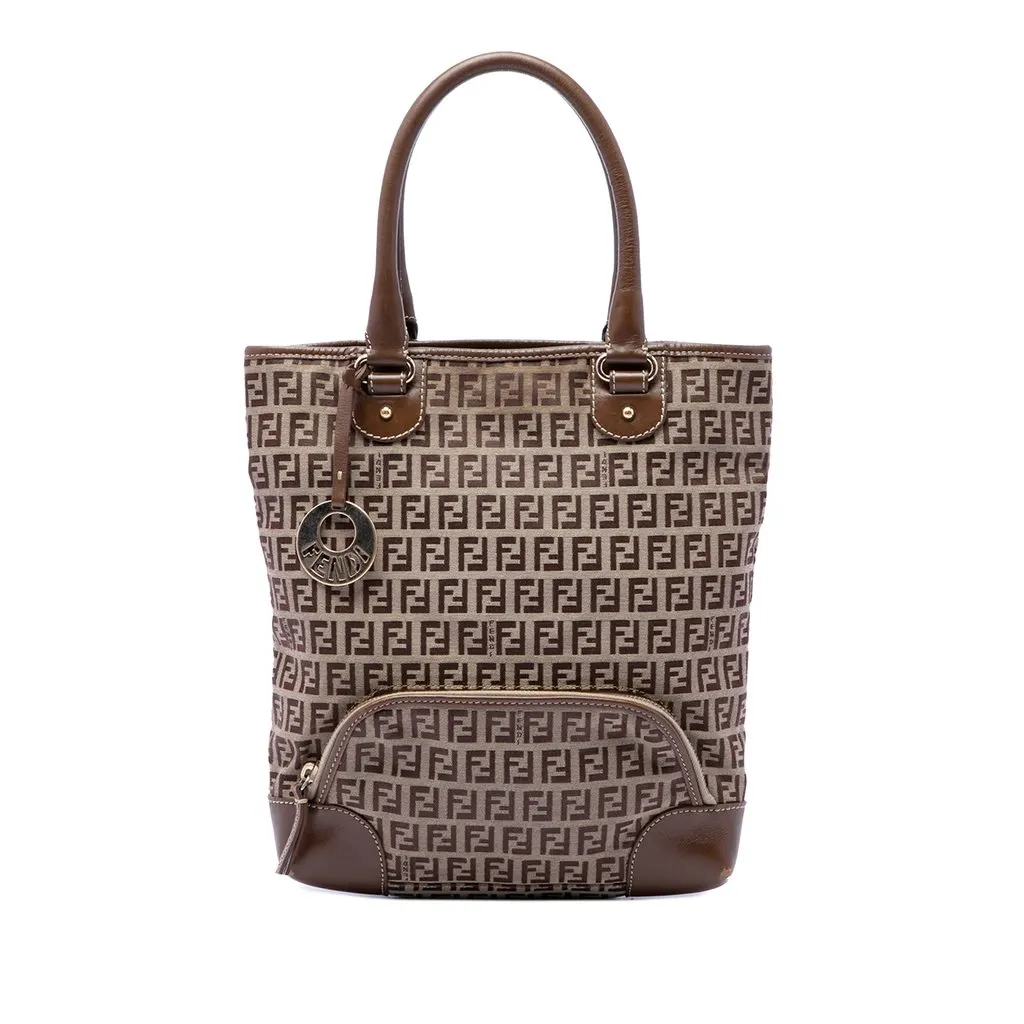 Fendi Zucchino Canvas Chef Front Pocket Shopping Tote Beige Very good - Front View
