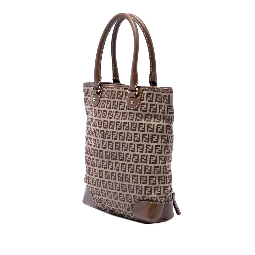 Fendi Zucchino Canvas Chef Front Pocket Shopping Tote Beige Very good - Back View