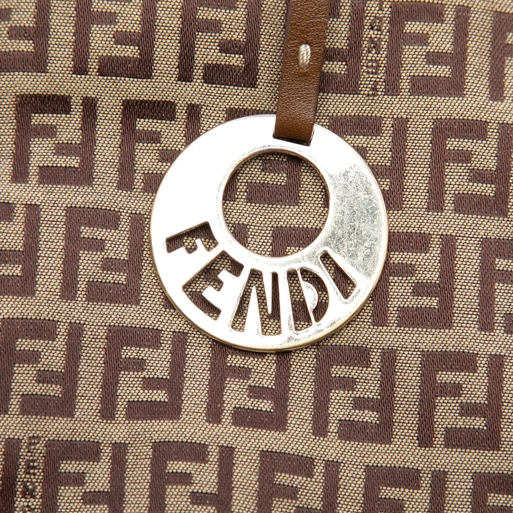 Fendi Zucchino Canvas Chef Front Pocket Shopping Tote Beige Very good - Box View