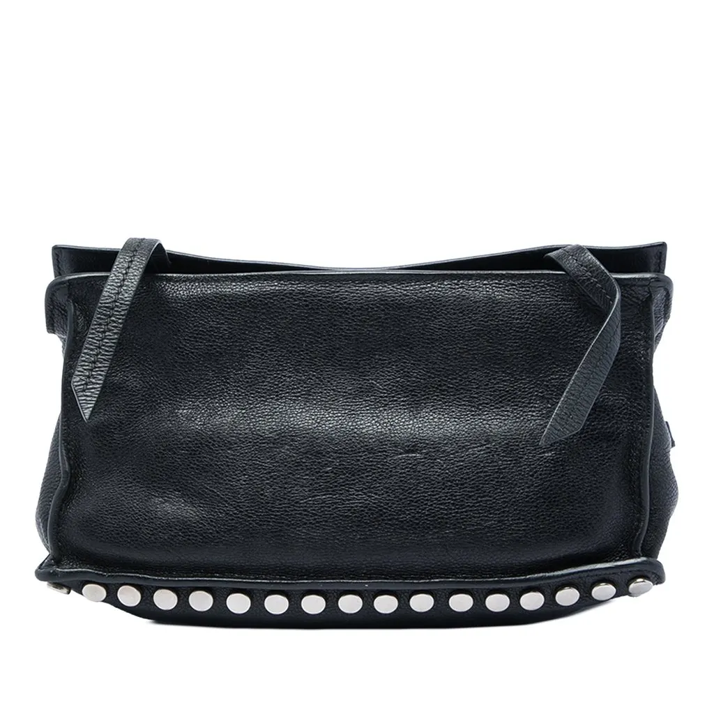 Prada Glace Calf Studded Etiquette Flap Black Leather Good - Inside View