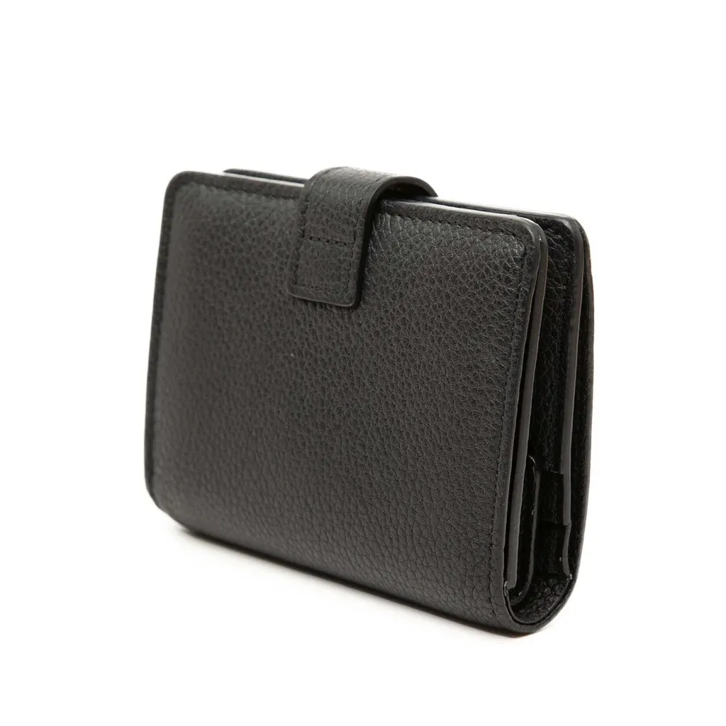 Louis Vuitton Leather Low Key Compact Wallet Black Leather Good - Back View