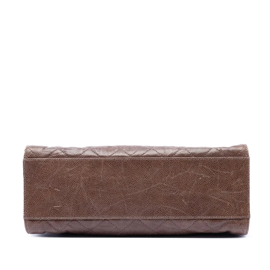 Chanel Jumbo Quilted Glazed Caviar Crave Flap Brown Leather Very good - Inside View