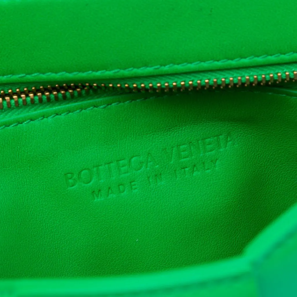 Bottega Veneta Patent Intrecciato Cassette Crossbody Green Leather Very good - Box View