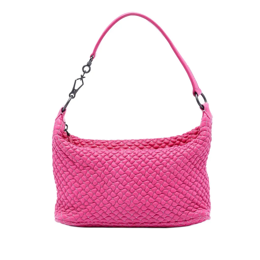 Bottega Veneta Quilted Nappa Bubble Shoulder Bag Pink Leather Very good - Front View