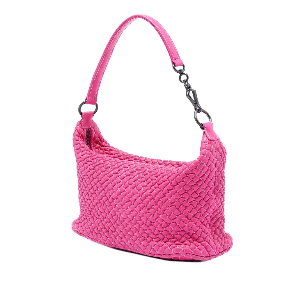 Bottega Veneta Quilted Nappa Bubble Shoulder Bag Pink Leather Very good - Back View