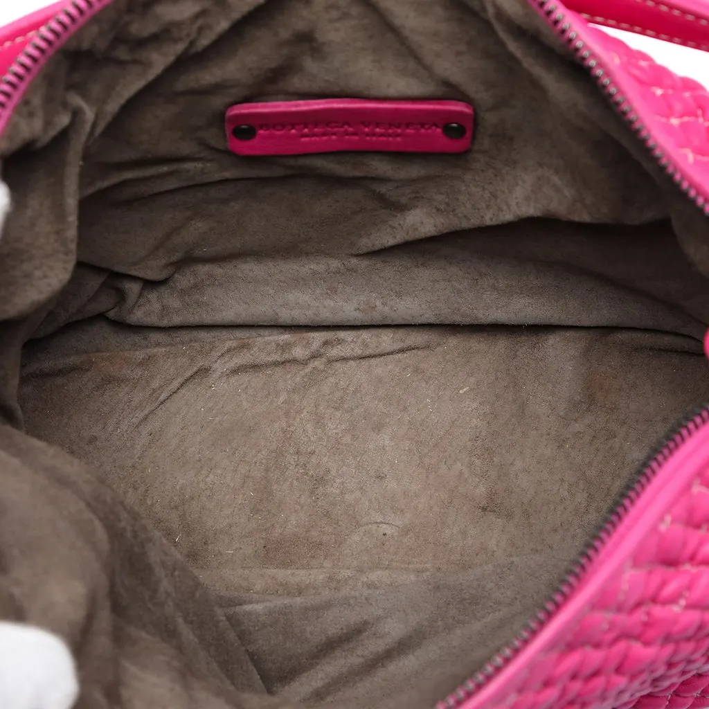 Bottega Veneta Quilted Nappa Bubble Shoulder Bag Pink Leather Very good - Model View