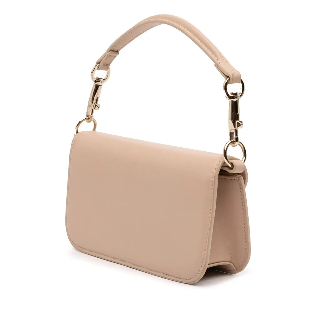 Valentino Small Calfskin VLogo Loco Satchel Brown Leather Very good - Back View