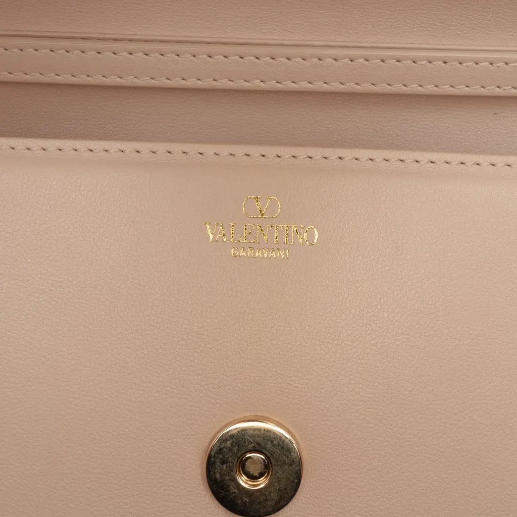 Valentino Small Calfskin VLogo Loco Satchel Brown Leather Very good - Box View