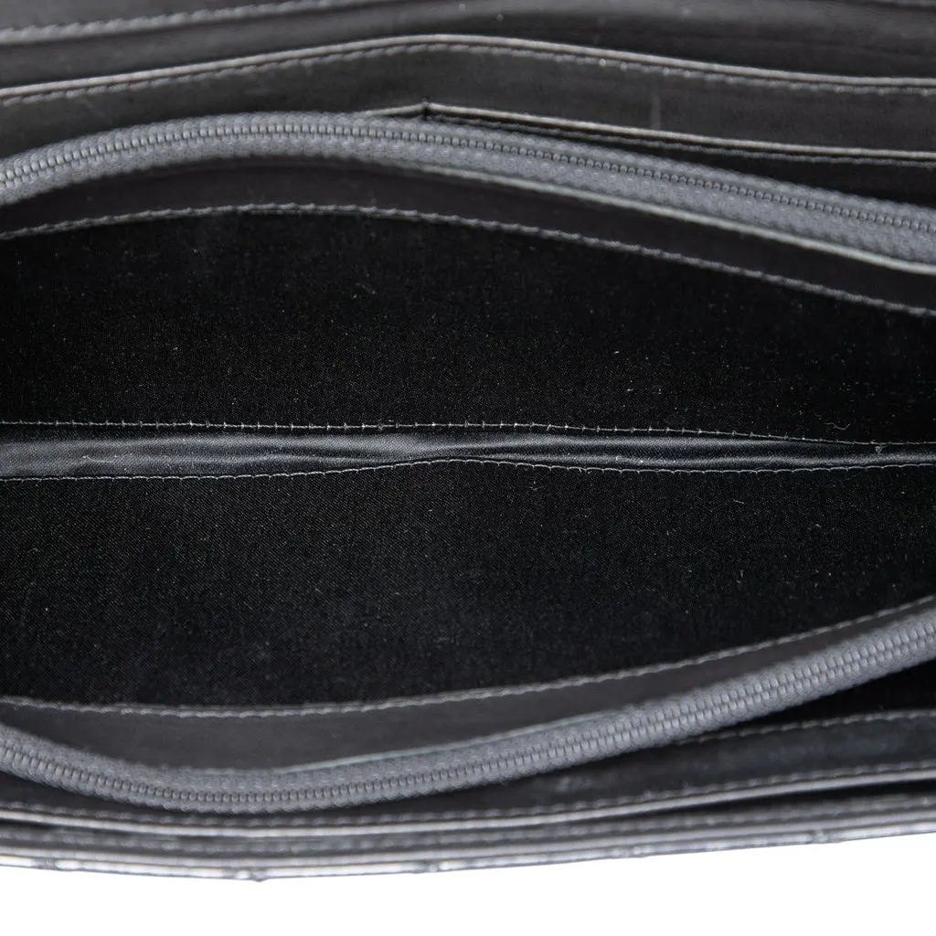 Chanel CC Quilted Patent East West Wallet On Chain Black Leather Very good - Model View