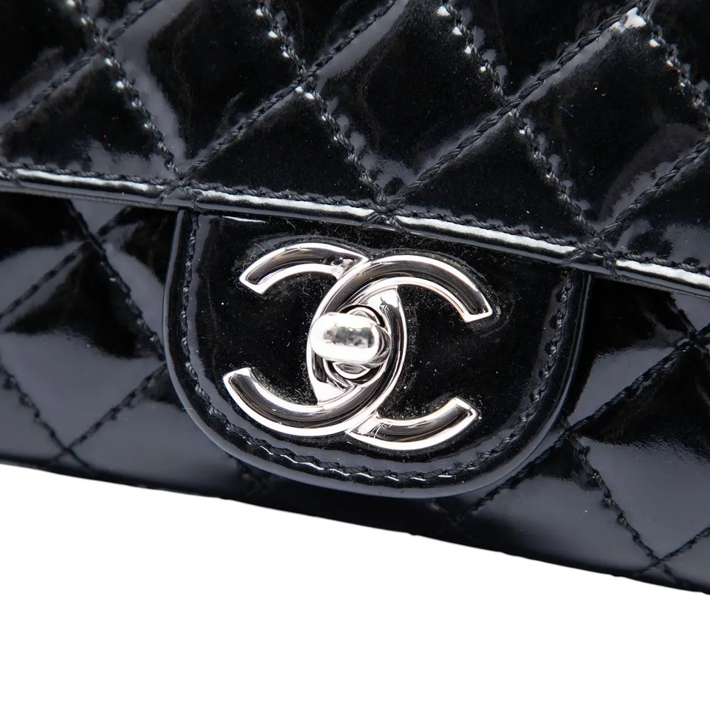 Chanel CC Quilted Patent East West Wallet On Chain Black Leather Very good - Box View