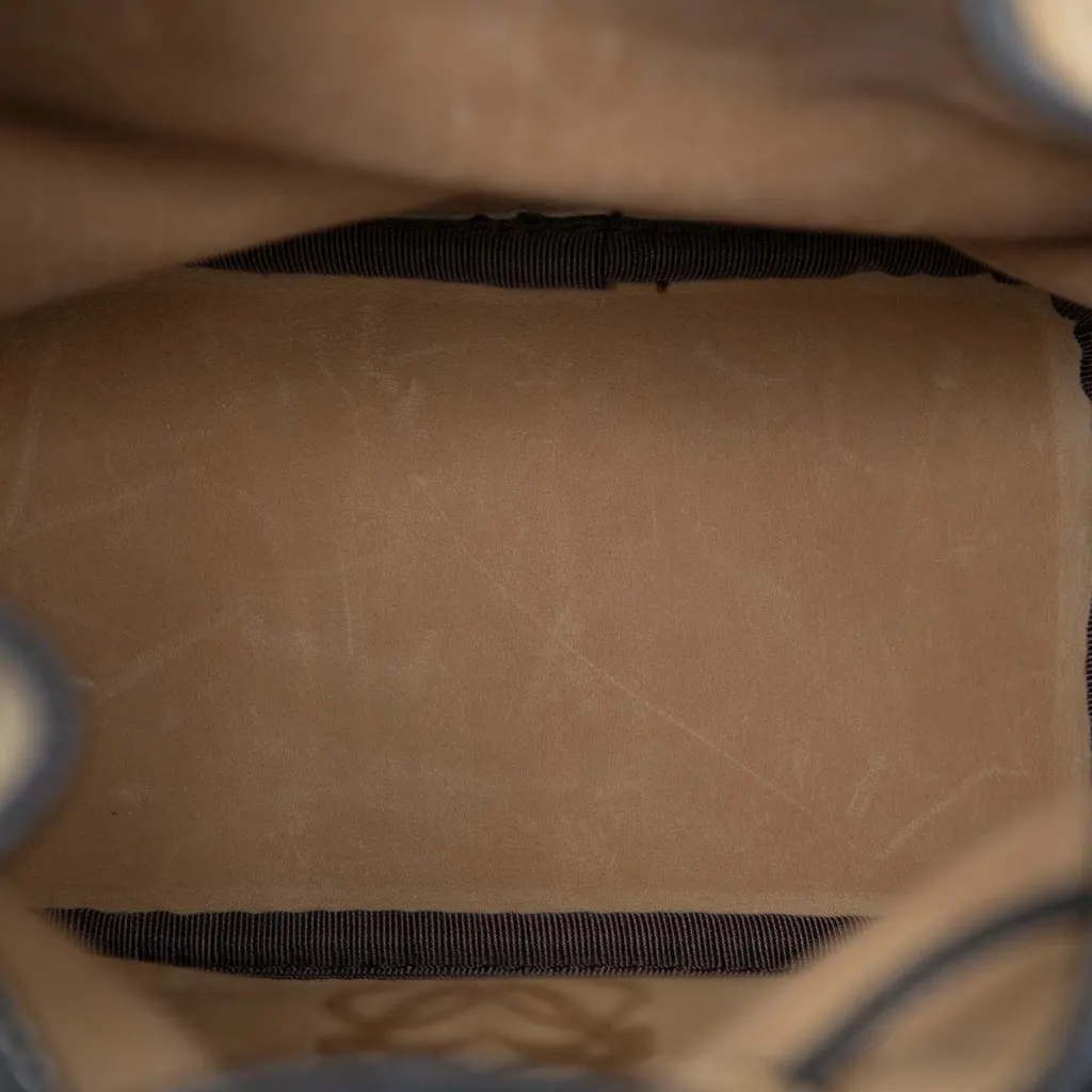 LOEWE Suede Anagram Drawstring Bucket Bag Brown Leather Very good - Model View