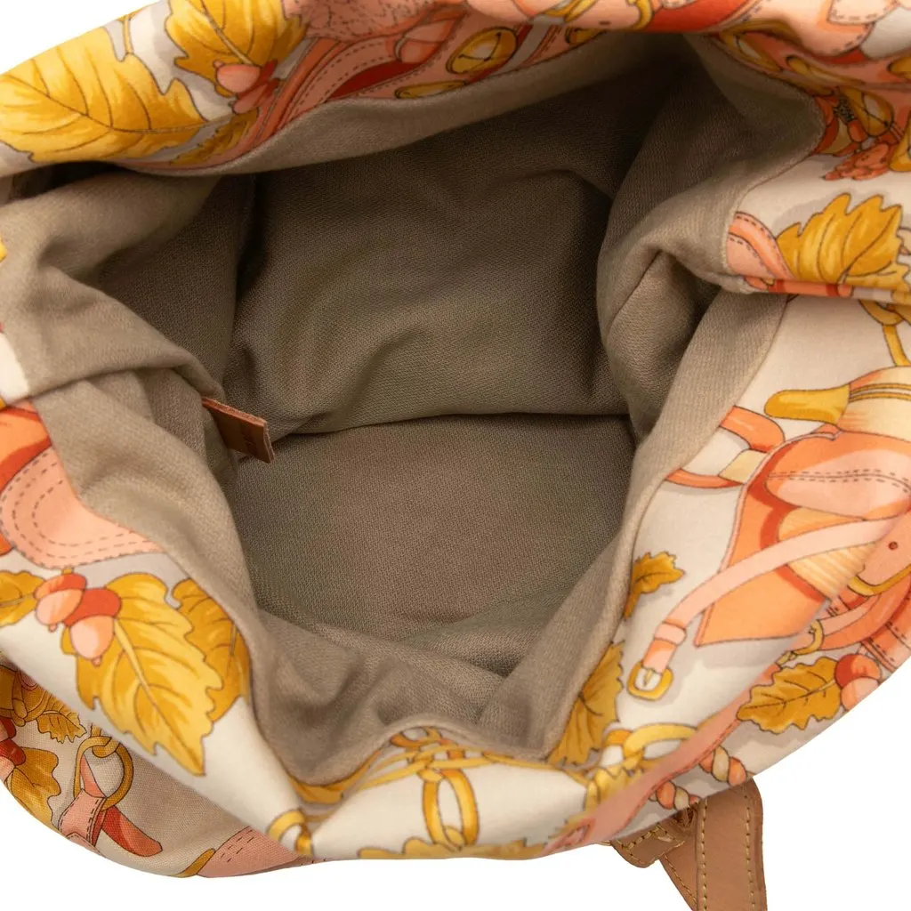 Loewe Botanical Printed Canvas Backpack Beige Very good - Model View