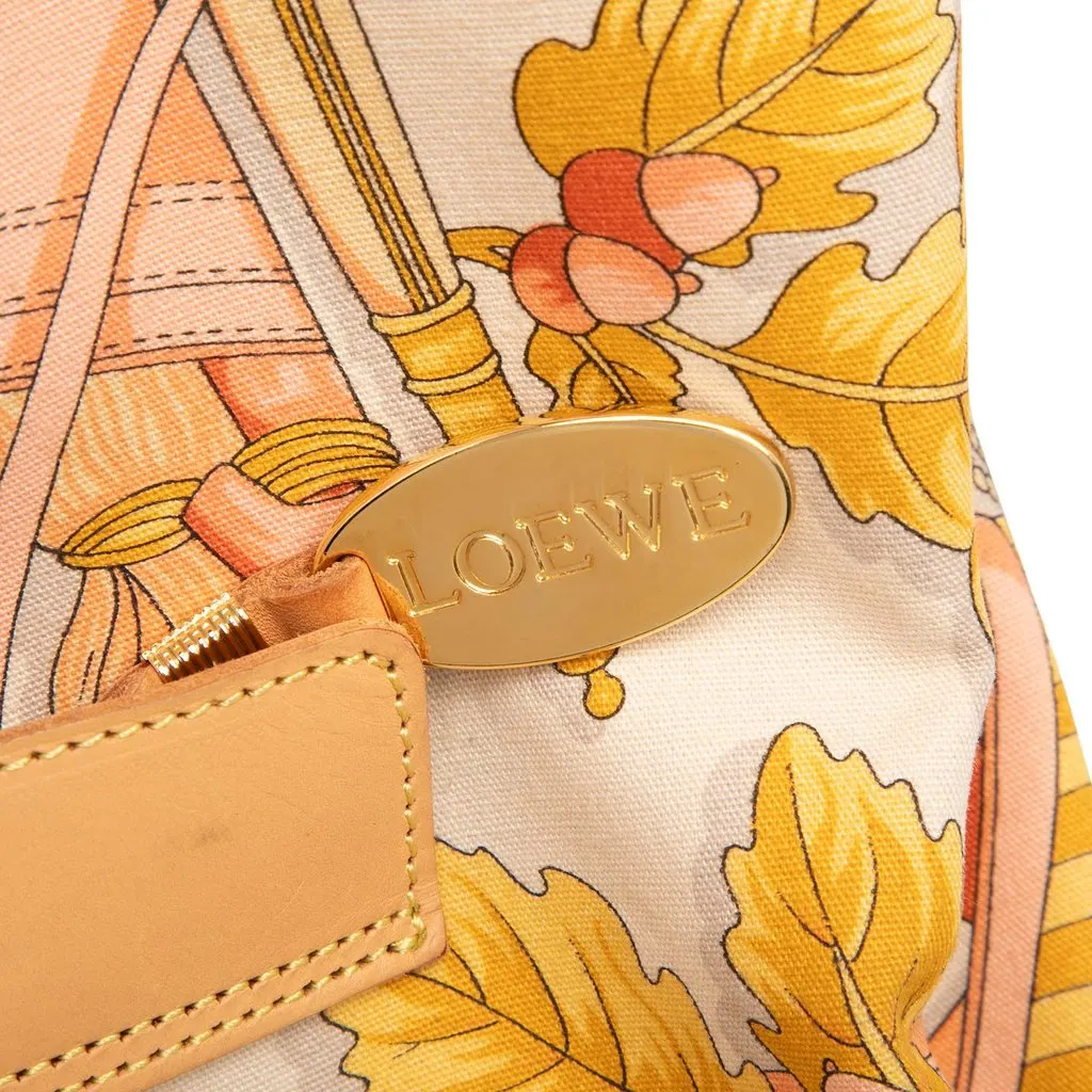 Loewe Botanical Printed Canvas Backpack Beige Very good - Box View