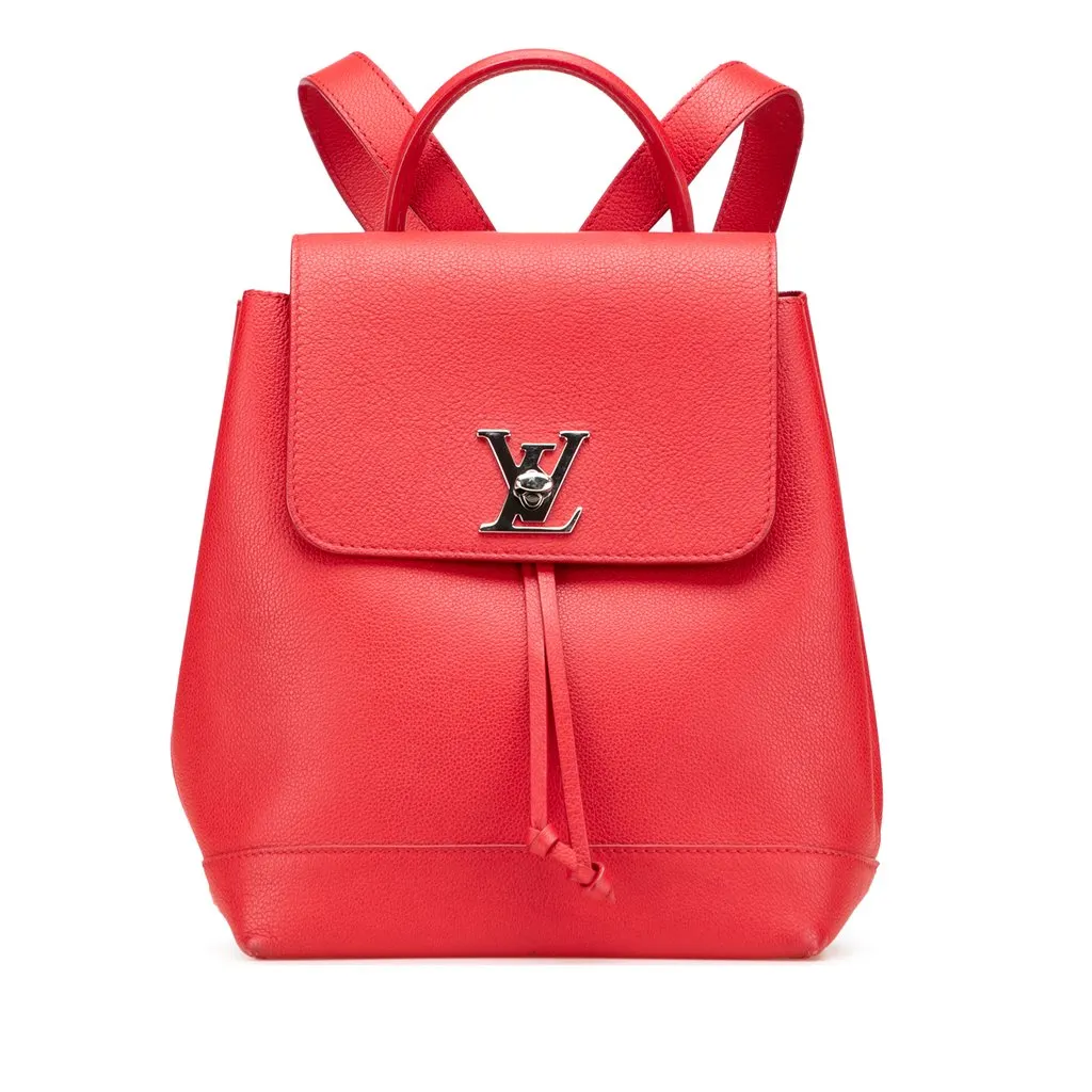 Louis Vuitton Taurillon Lockme Backpack Red Leather Very good - Front View