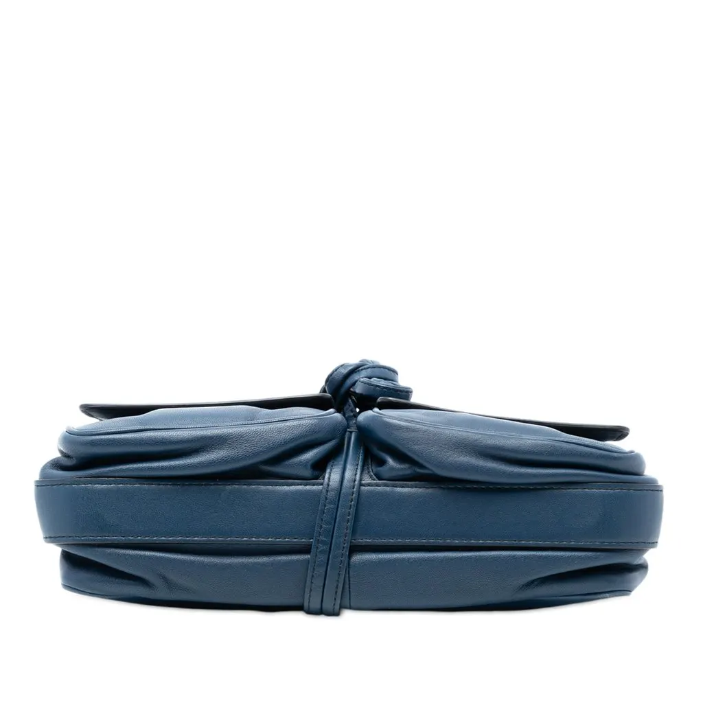 Bottega Veneta Nappa Intrecciato Double Pocket Flap Crossbody Blue Leather Very good - Inside View