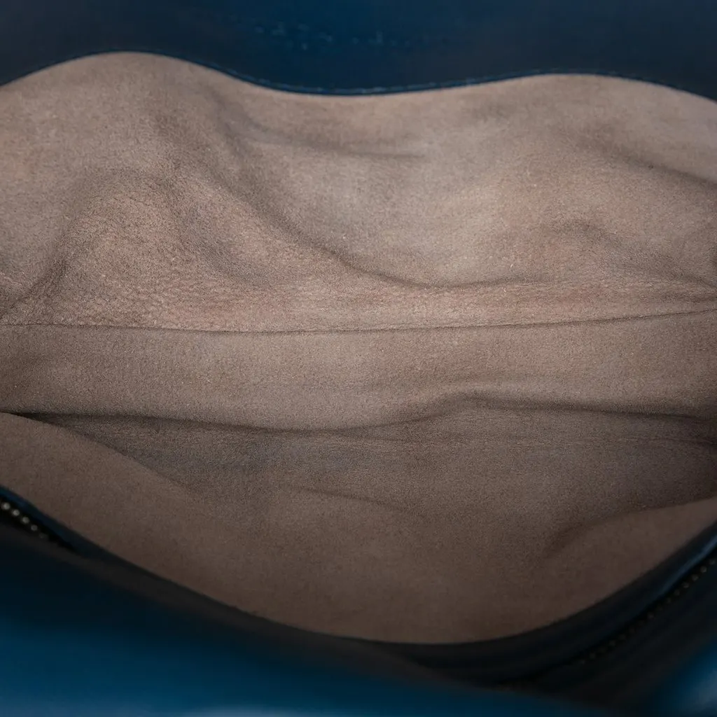 Bottega Veneta Nappa Intrecciato Double Pocket Flap Crossbody Blue Leather Very good - Model View