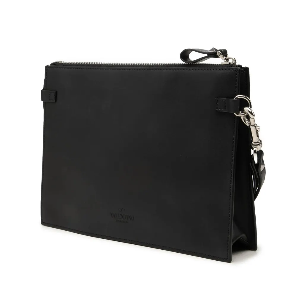 Valentino Leather VLTN Clutch Black Leather Very good - Back View