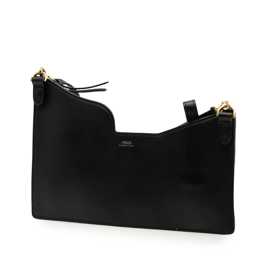 Fendi Mini Leather 3 Pocket Crossbody Black Leather Very good - Back View
