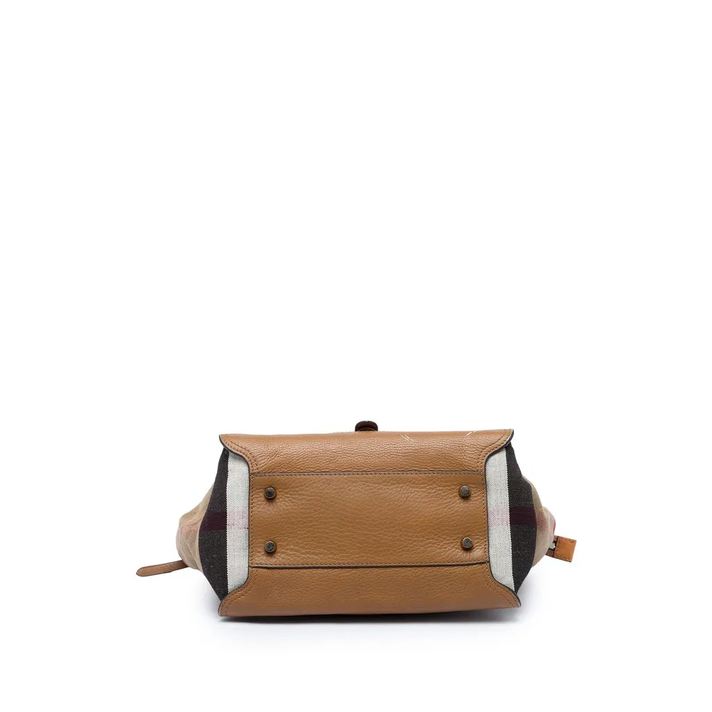 Burberry Leather and House Check Canvas Harcourt Satchel Brown Leather Very good - Inside View