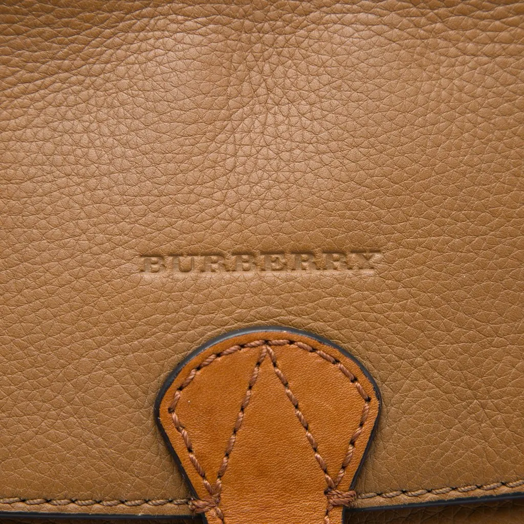 Burberry Leather and House Check Canvas Harcourt Satchel Brown Leather Very good - Box View