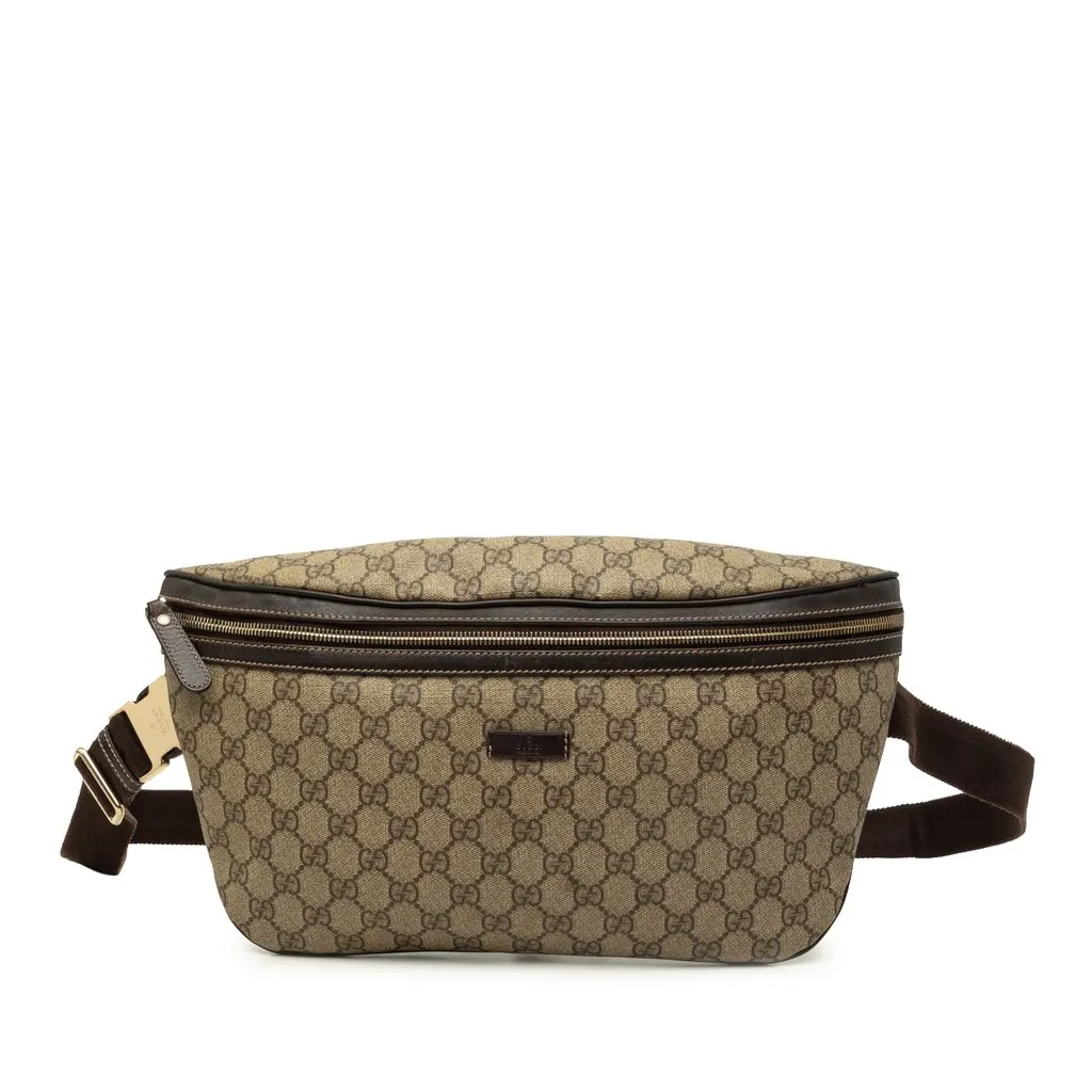 Gucci GG Supreme Belt Bag Beige Canvas Good - Front View