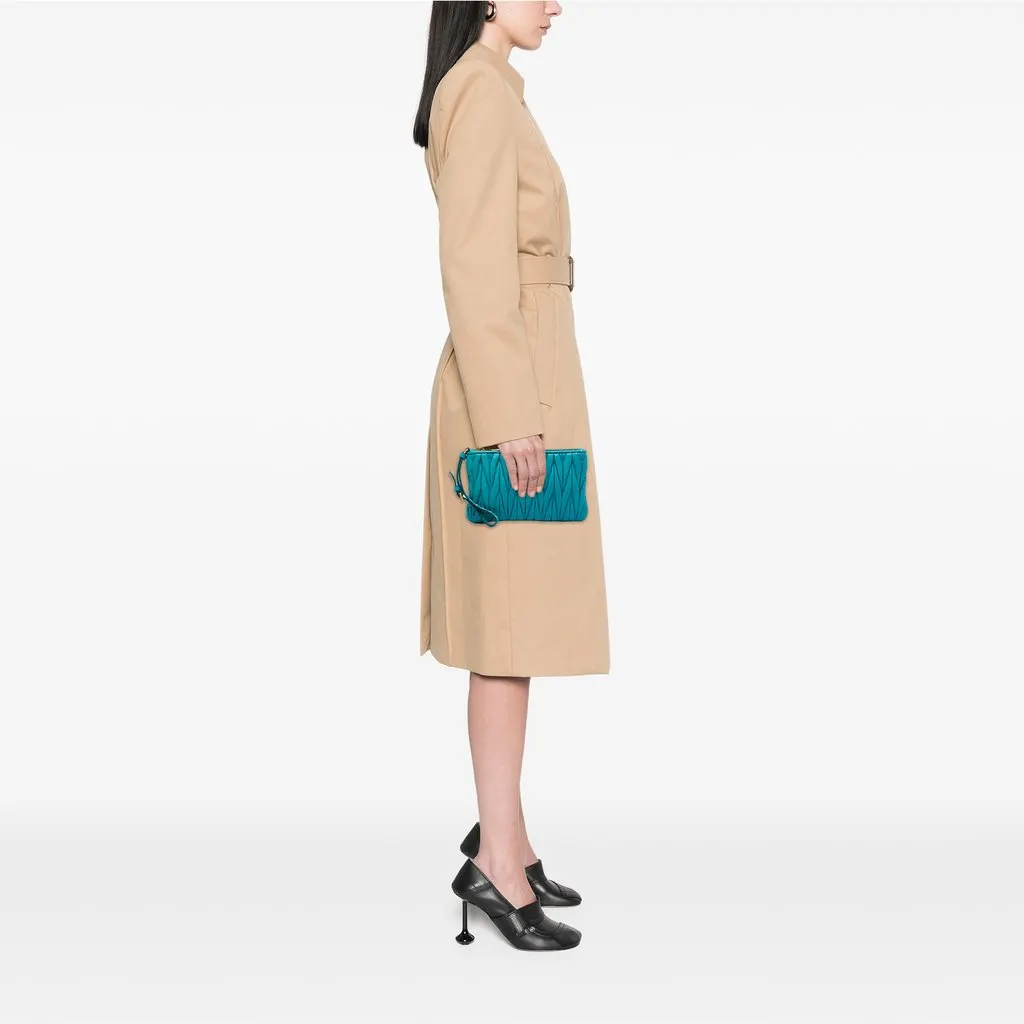 Miu Miu Matelasse Lambskin Leather Clutch Blue Leather Good - Box View