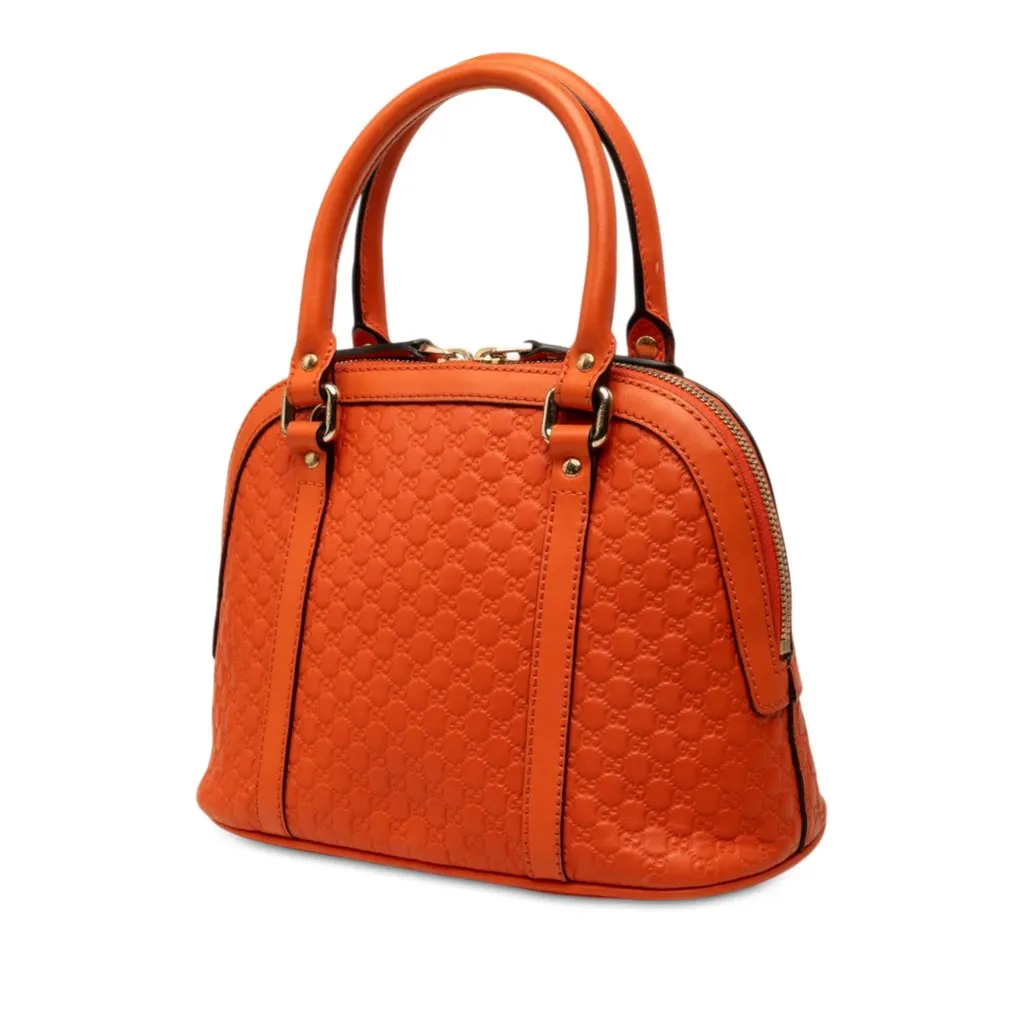 Gucci Mini Microguccissima Dome Satchel Orange Leather Very good - Back View
