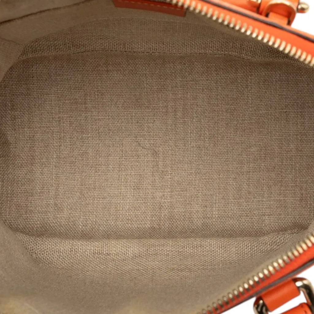 Gucci Mini Microguccissima Dome Satchel Orange Leather Very good - Model View