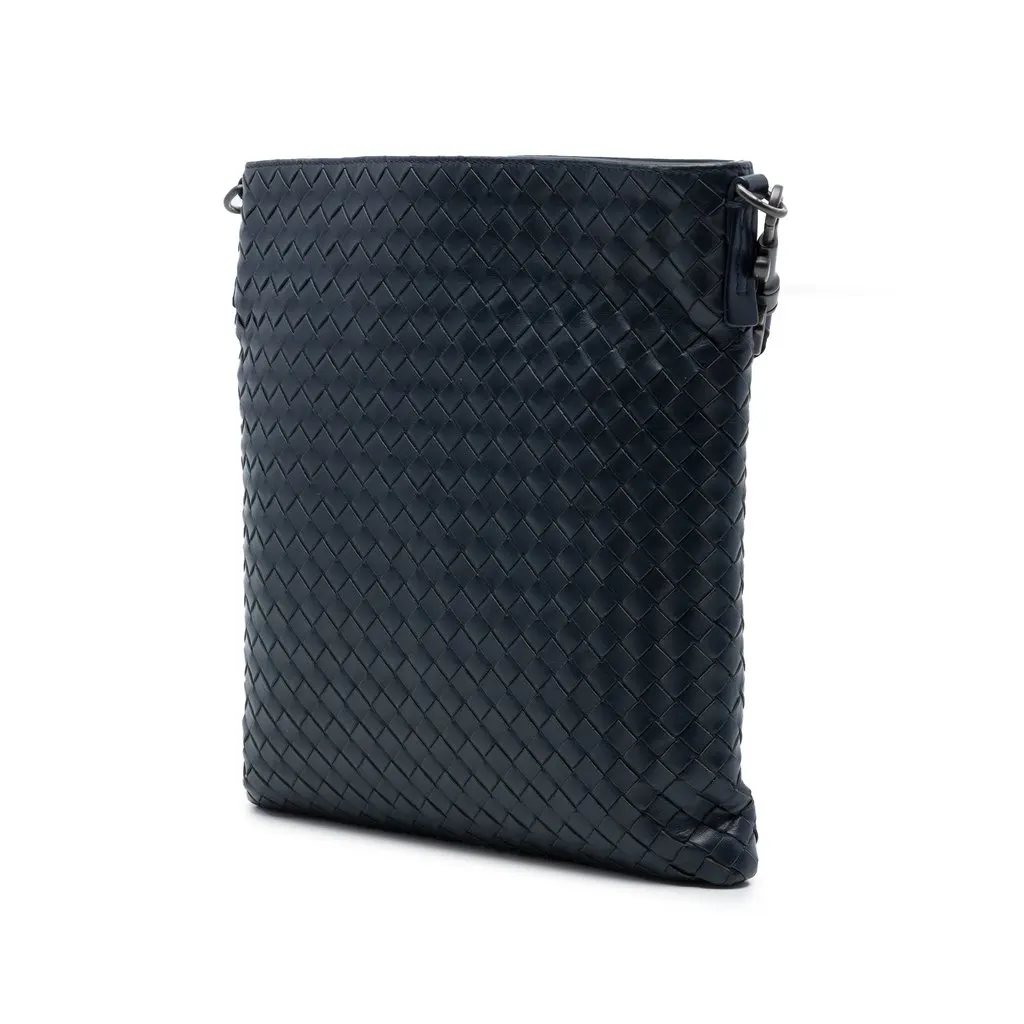 Bottega Veneta Nappa Intrecciato VN Crossbody Blue Leather Good - Back View