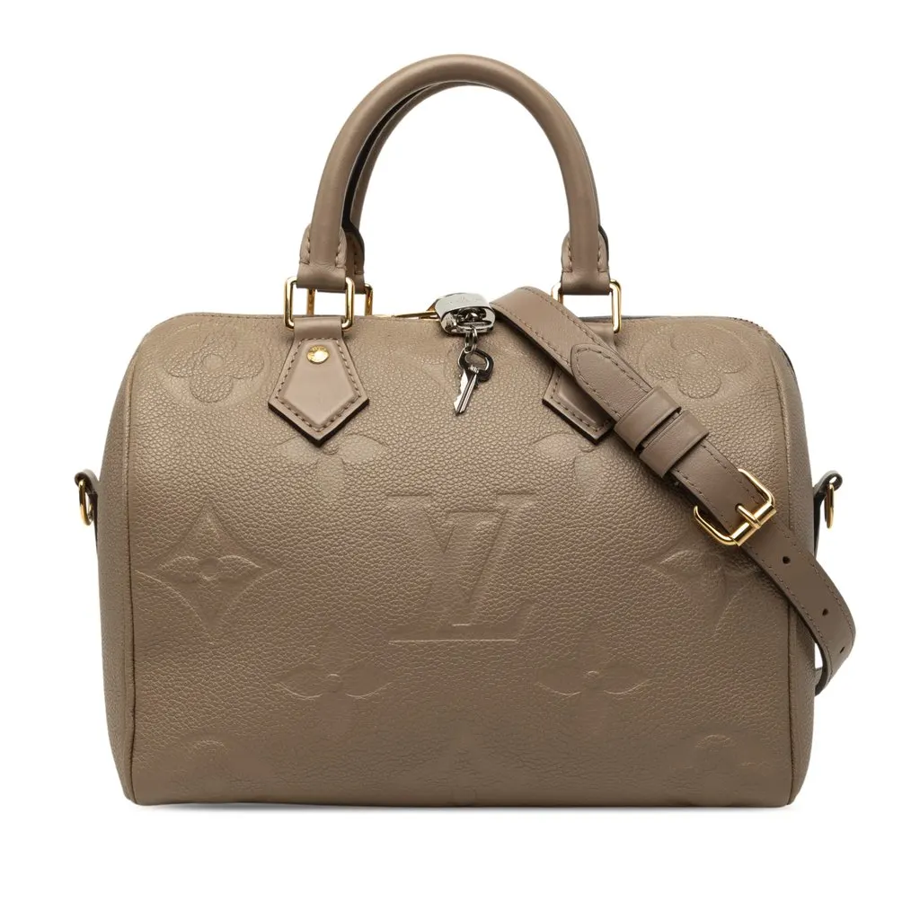Louis Vuitton Monogram Empreinte Speedy Bandouliere 25 Brown Leather Very good - Front View