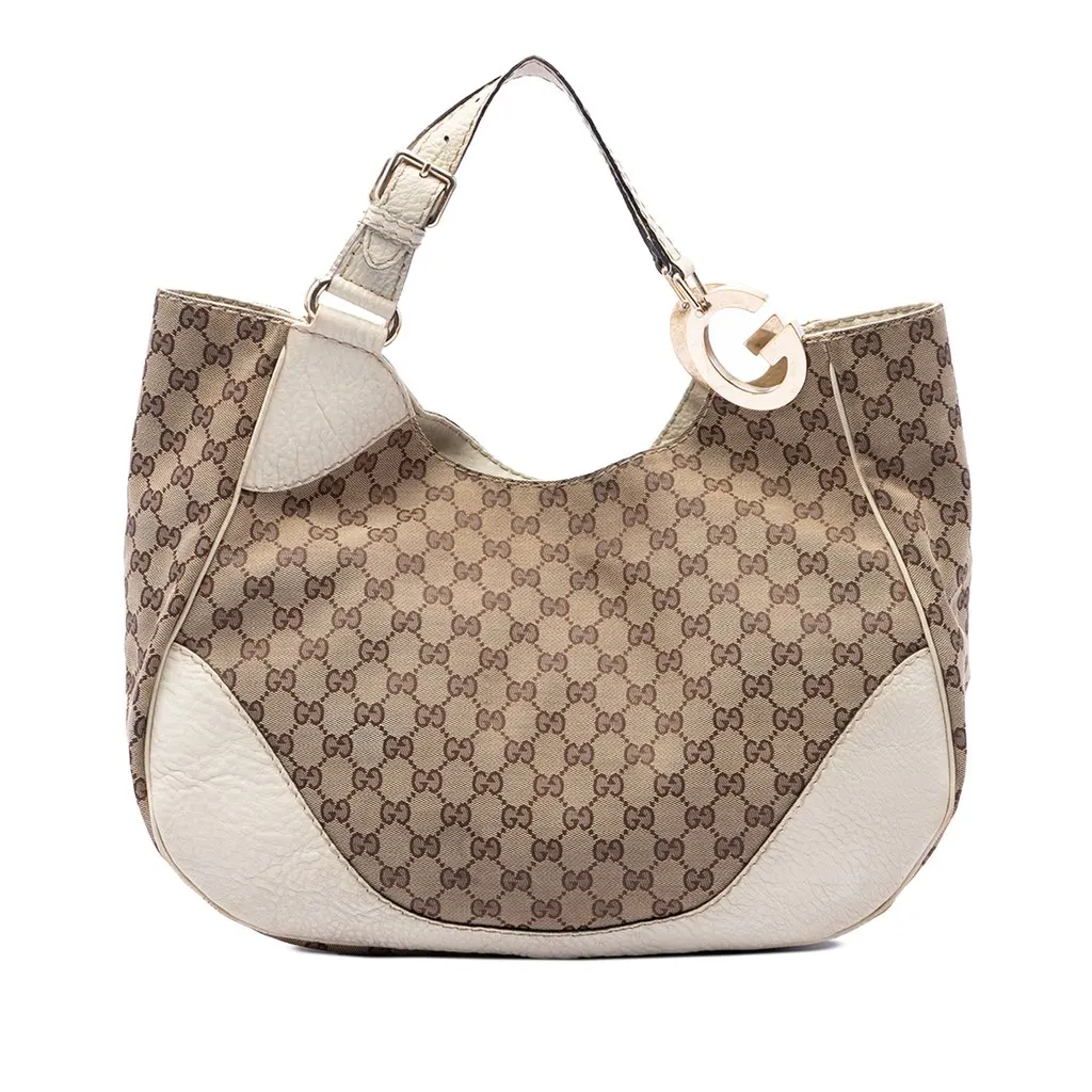Gucci GG Canvas Charlotte Tote Beige Canvas Good - Front View
