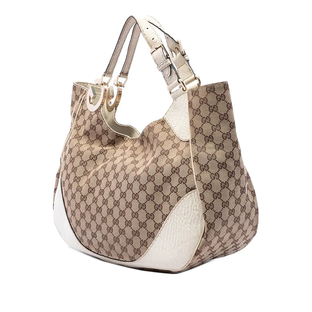 Gucci GG Canvas Charlotte Tote Beige Canvas Good - Back View