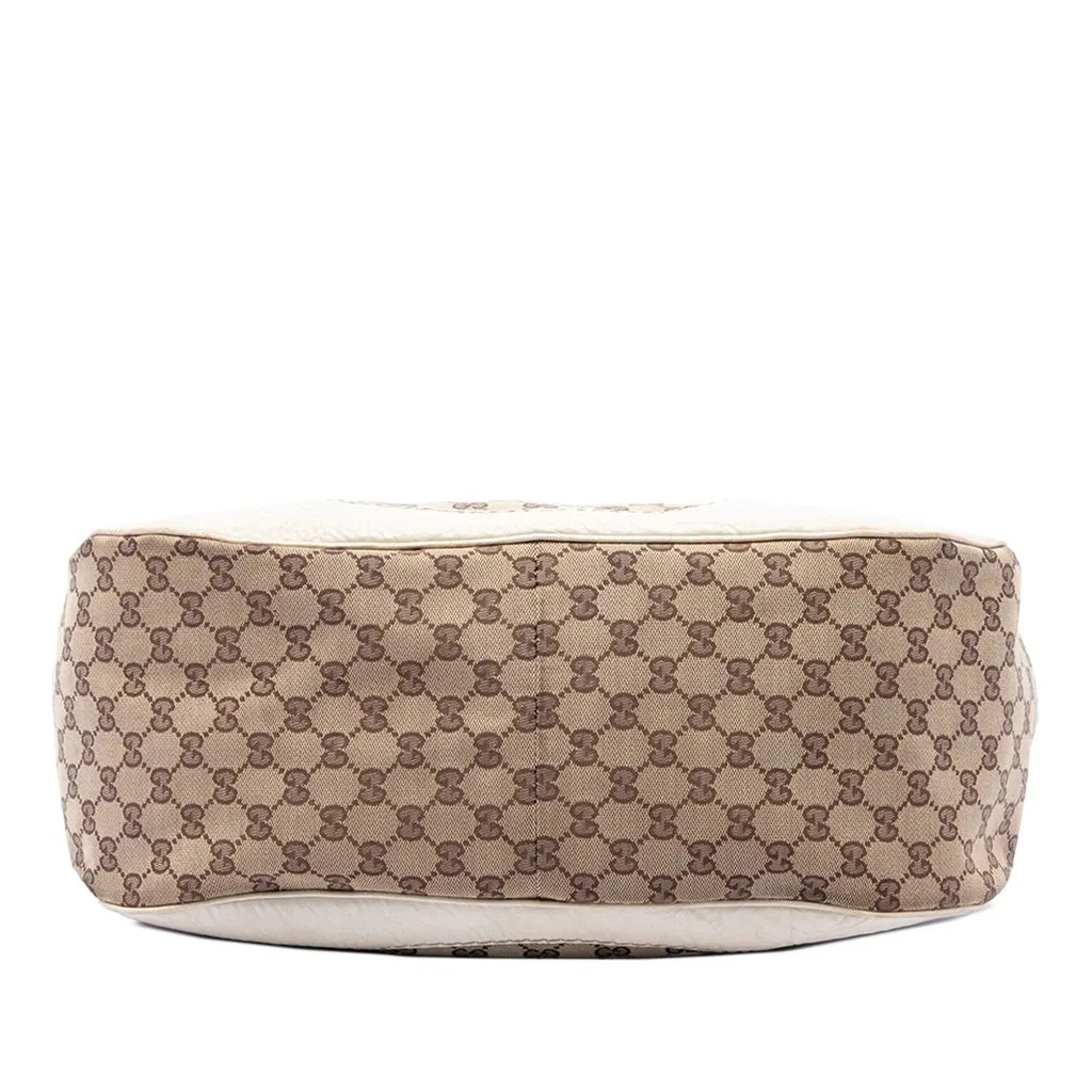 Gucci GG Canvas Charlotte Tote Beige Canvas Good - Inside View