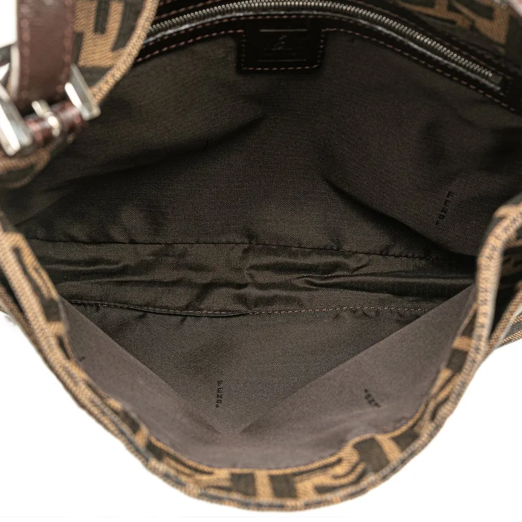 Fendi Zucca Canvas Shoulder Bag Brown Canvas Good - Model View