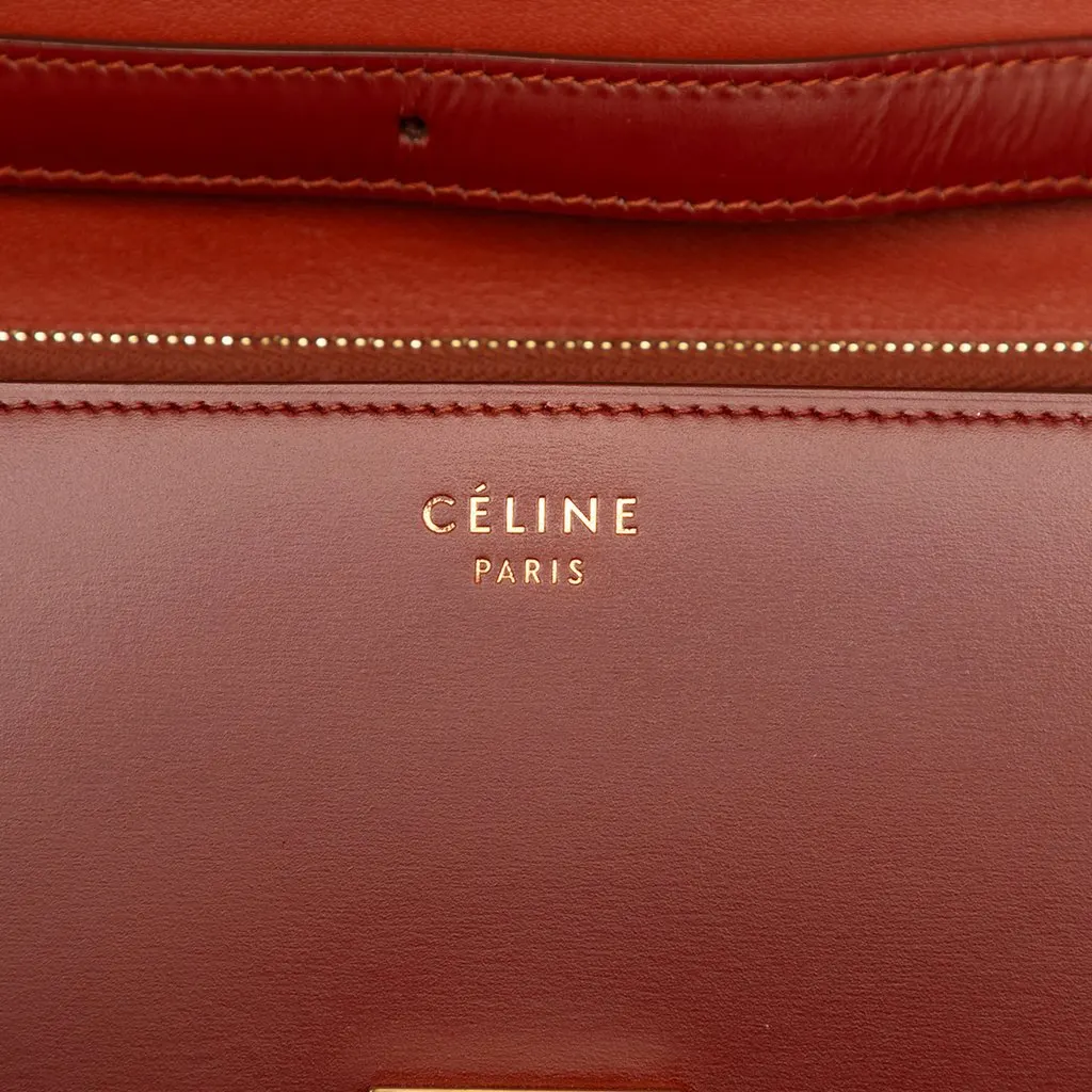 Celine Medium Calfskin Classic Box Red Leather Very good - Box View