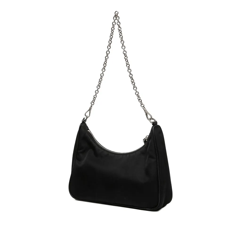 Prada Mini Saffiano Trimmed Tessuto Re Edition 2005 Satchel Black Polyamide Very good - Back View
