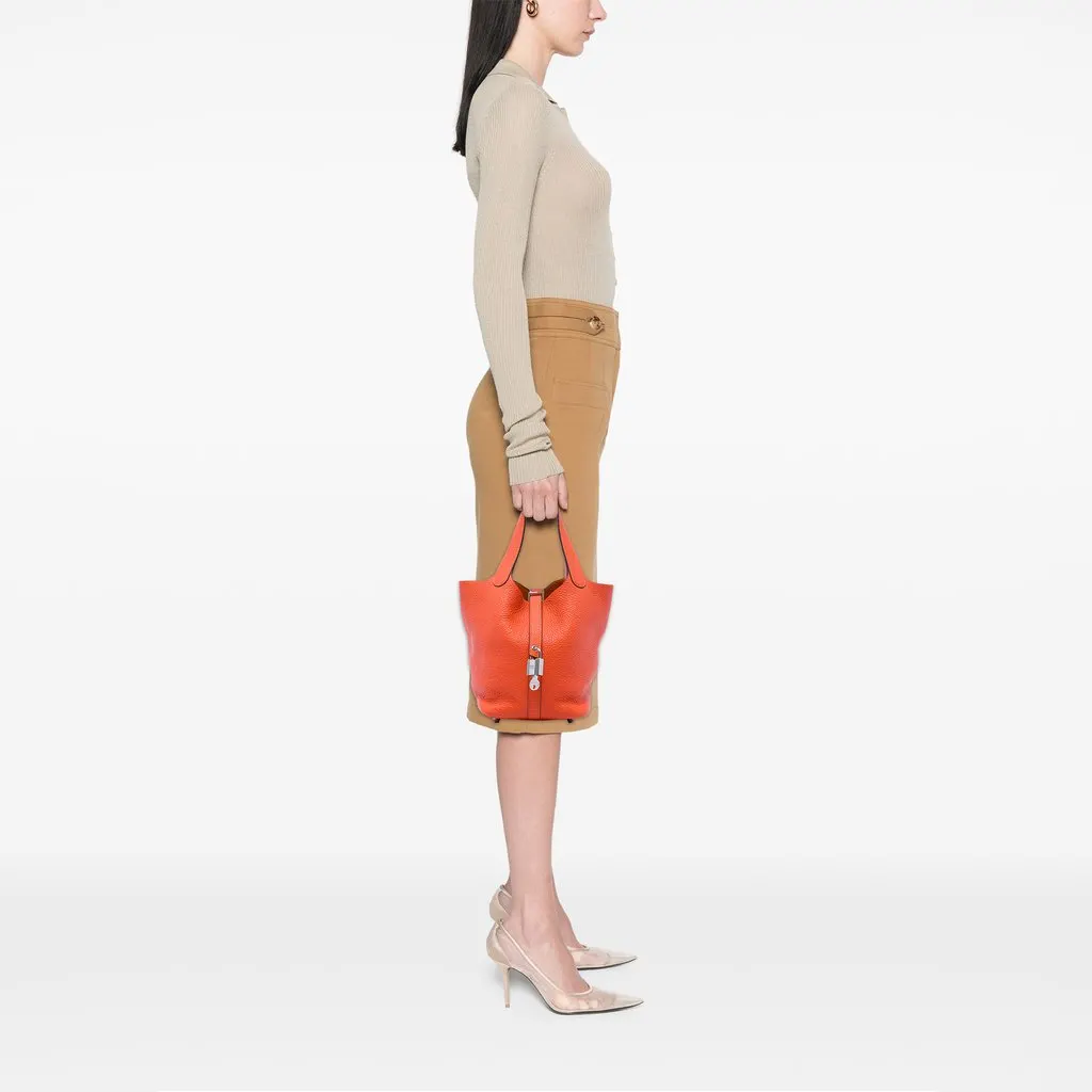 Hermès Clemence Picotin Lock 18 Orange Leather Very good - Box View