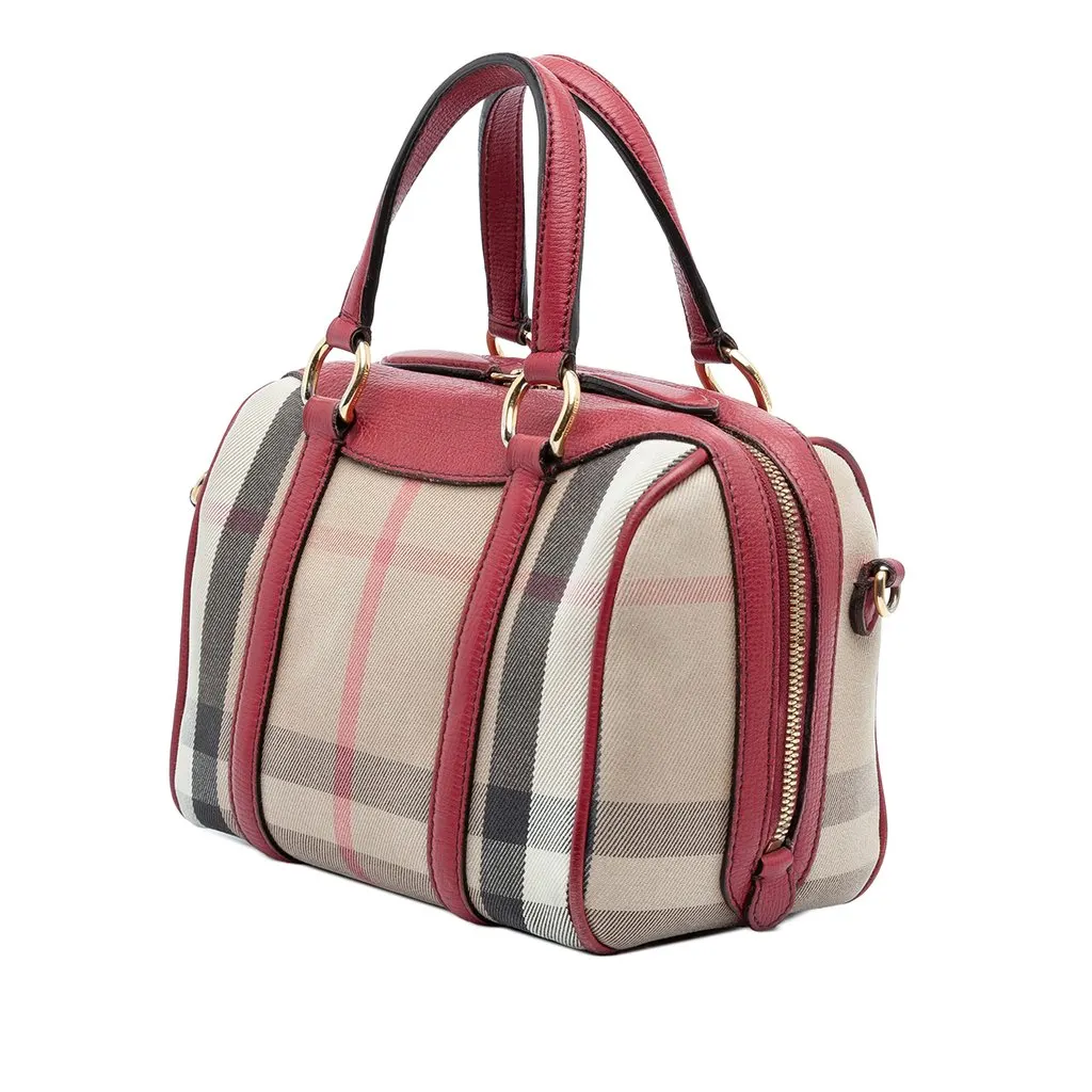 Burberry Small House Check Canvas Alchester Bowling Bag Beige Very good - Back View