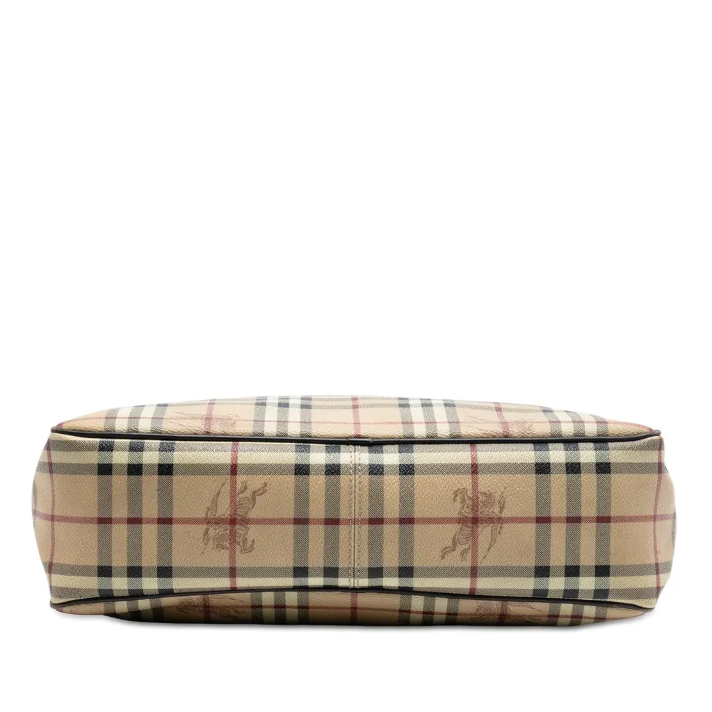 Burberry Haymarket Check Coated Canvas Messenger Bag Beige Very good - Inside View