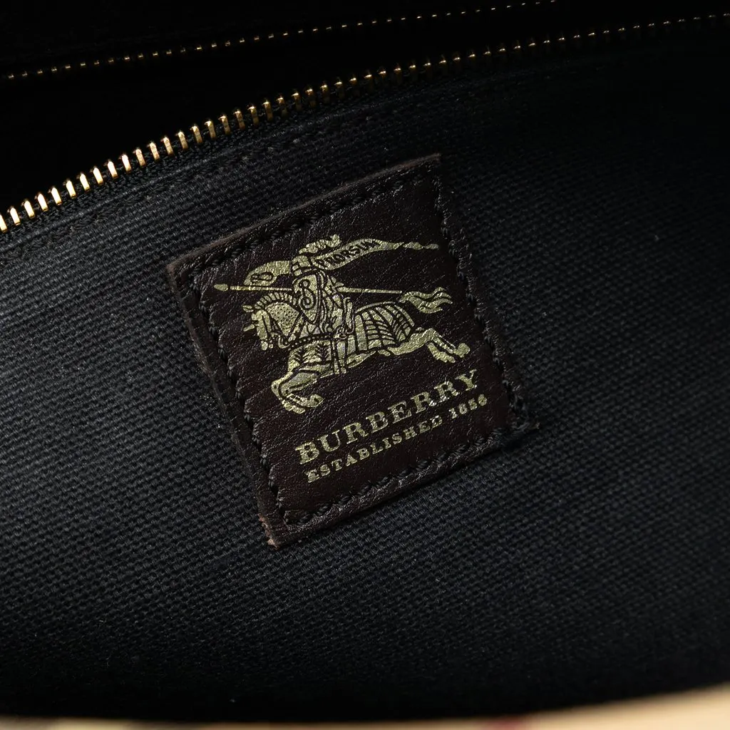 Burberry Haymarket Check Coated Canvas Messenger Bag Beige Very good - Box View