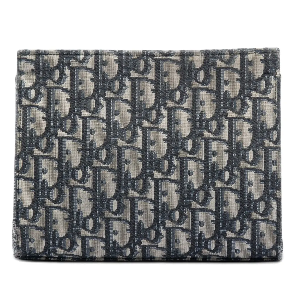 Dior Oblique Canvas Clutch Blue Very good - Front View