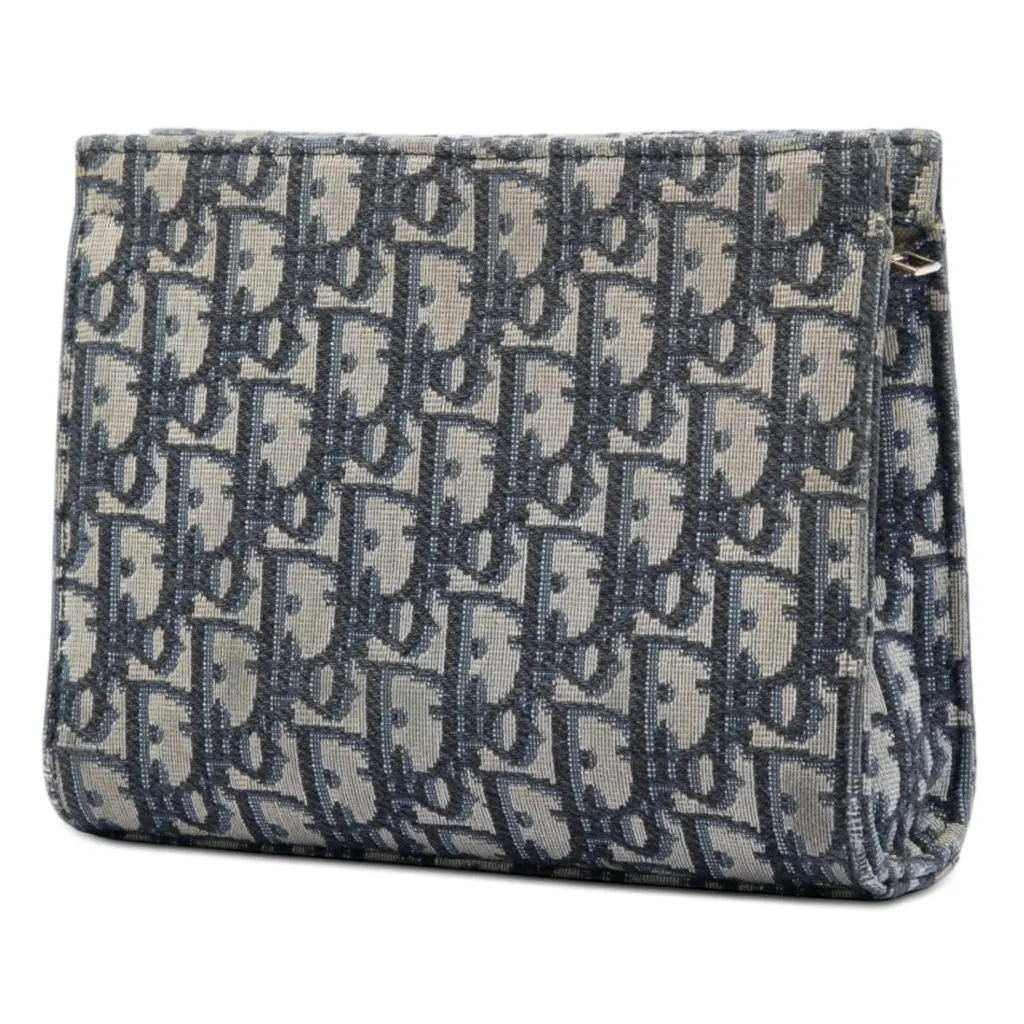 Dior Oblique Canvas Clutch Blue Very good - Back View