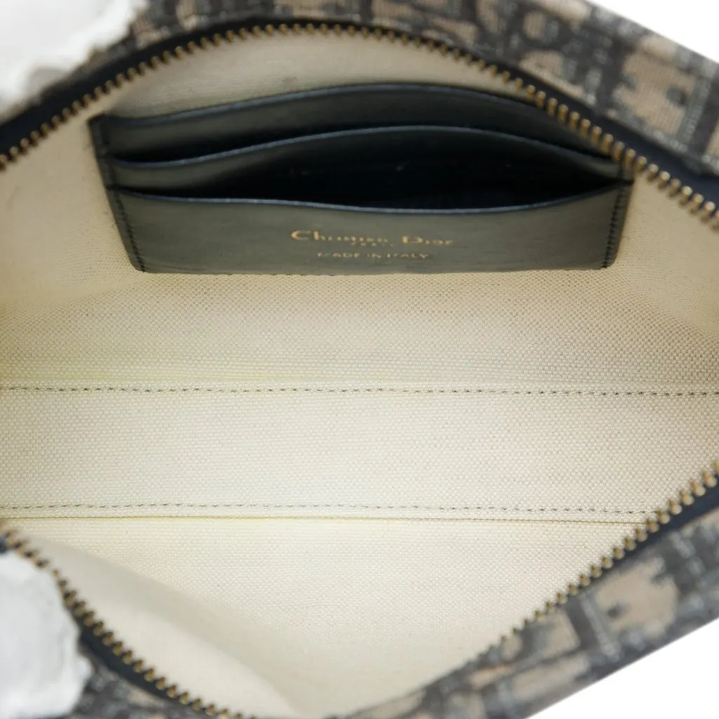 Dior Oblique Canvas Clutch Blue Very good - Model View