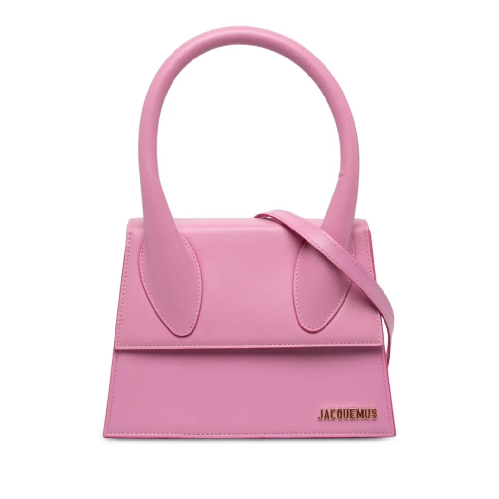 Jacquemus Smooth Calfskin Le Grand Chiquito Pink Leather Very good - Front View