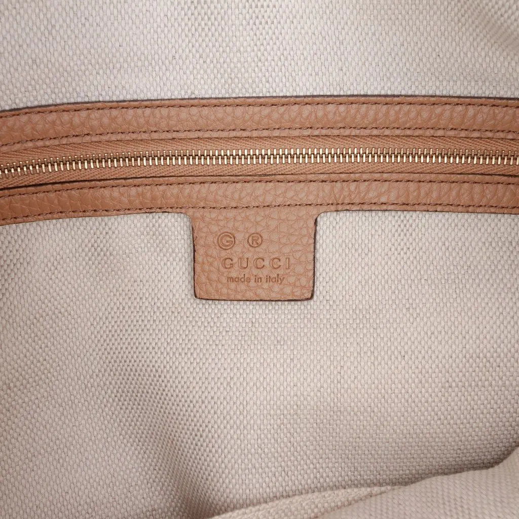 Gucci Large Pebbled Calfskin Soho Convertible Hobo Beige Leather Very good - Box View