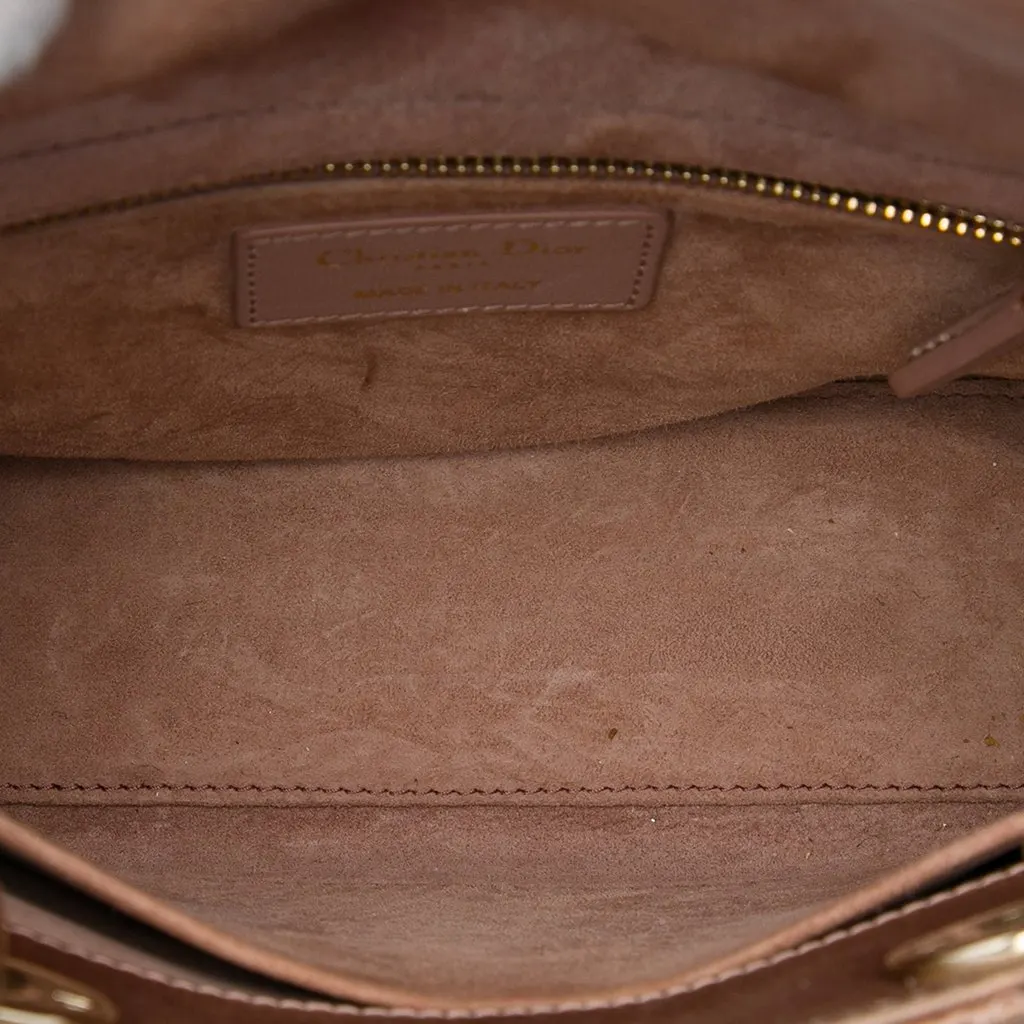 Dior Small Satin Cannage My ABCDior Lady Dior Brown Very good - Model View