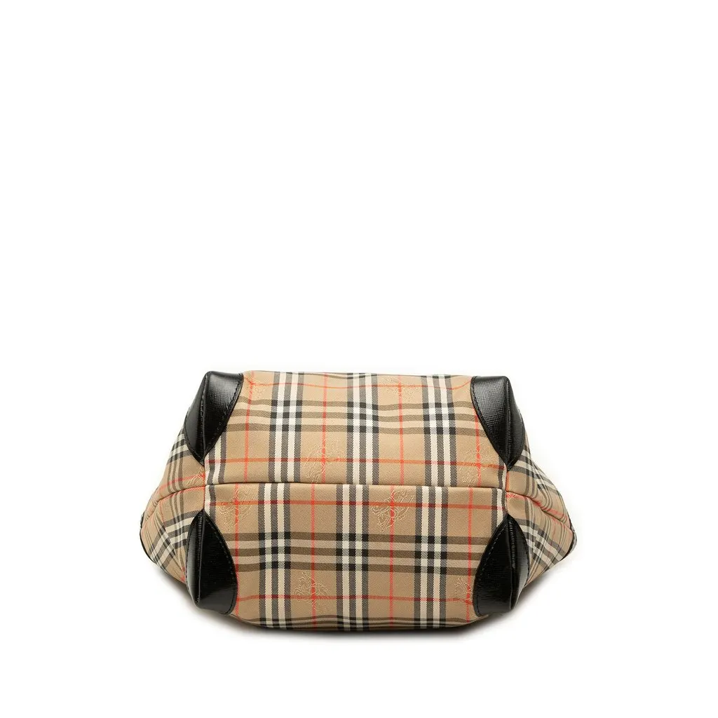 Burberry Haymarket Check Coated Canvas Tote Beige Canvas Very good - Inside View